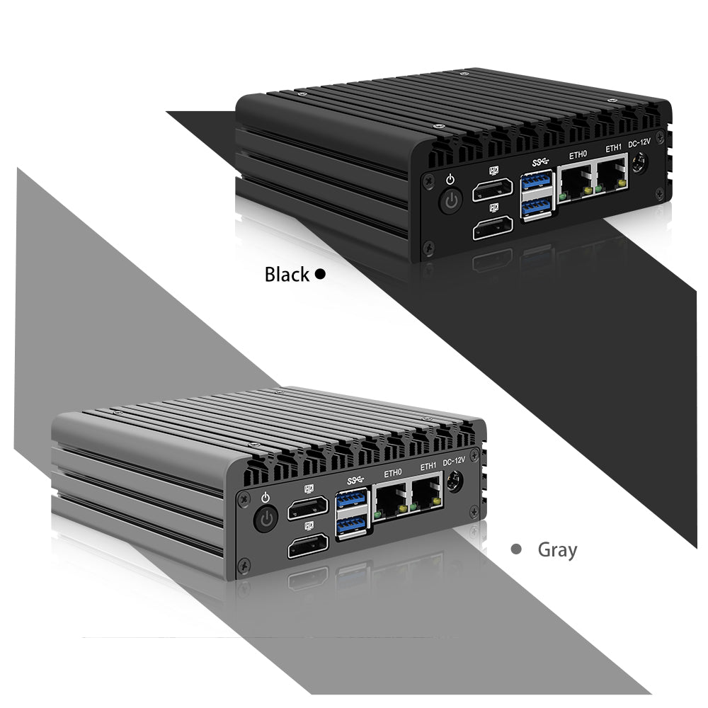 Fanless Pfsense Firewall Mini PC Intel N100/N200/I3 N305 Dual 2.5Gbe LAN Dual HDMI Windows 11 PRO Mini Computer server Support 24*7 Auto Power on PXE